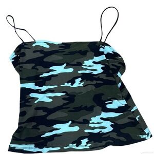 Y2K Style 2000's Grunge Camo Spaghetti Strap Camo Rue 21 Size Large
